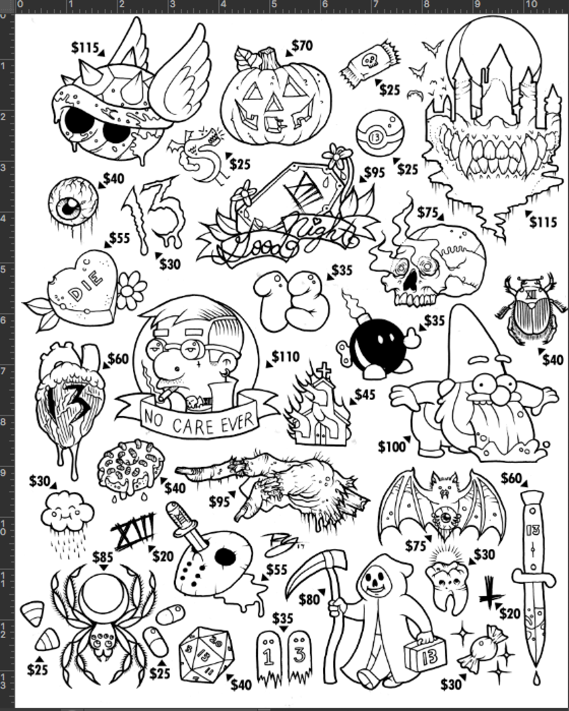 Friday The 13th Tattoo Flash Sheet Best Tattoo Ideas
